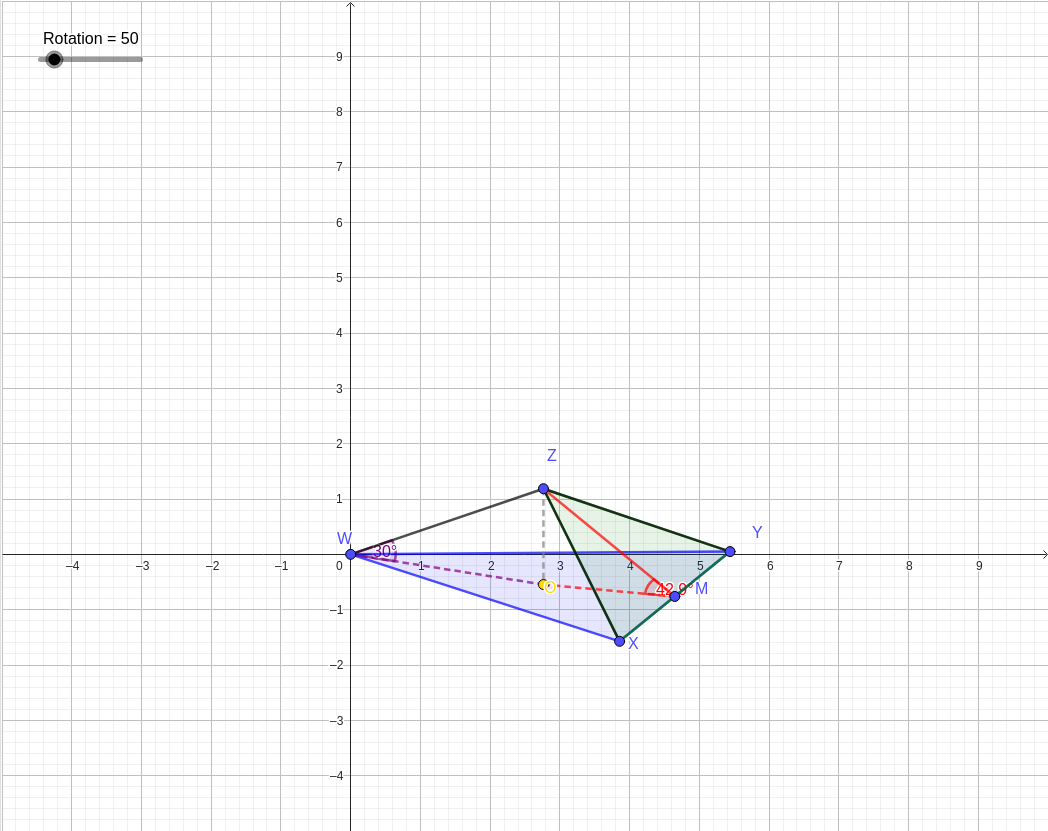 Interactive Sine Rule in a 3D Pyramid: Finding a Base Angle graph — click to explore