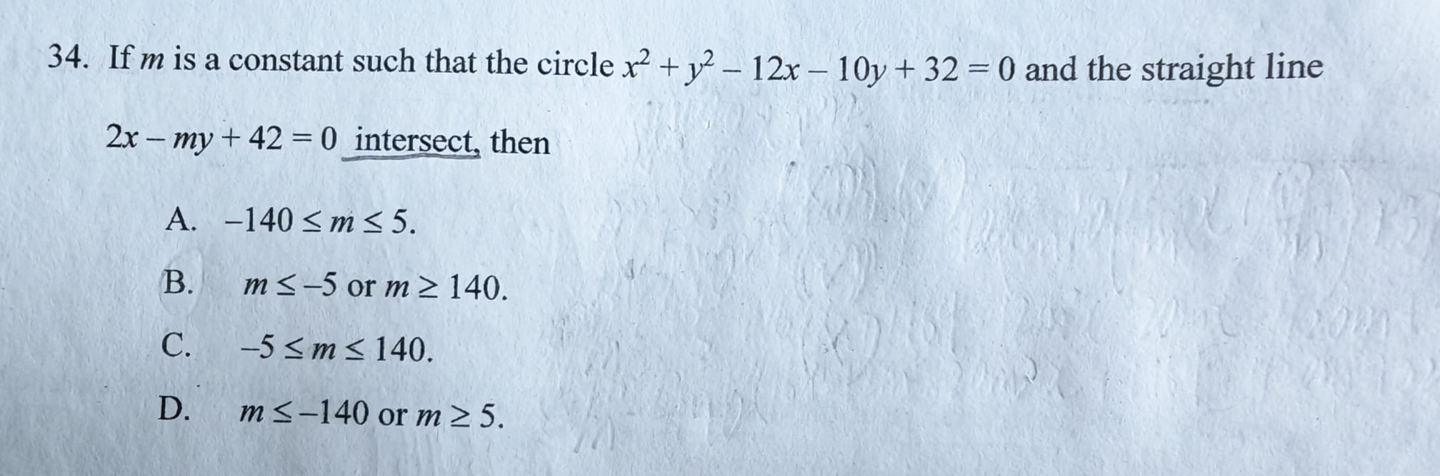 Student math problem: Intersection of a Line and a Circle: Fastest Method