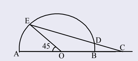Student math problem: Find Angle DCO: Semicircle Geometry with Equal Radii
